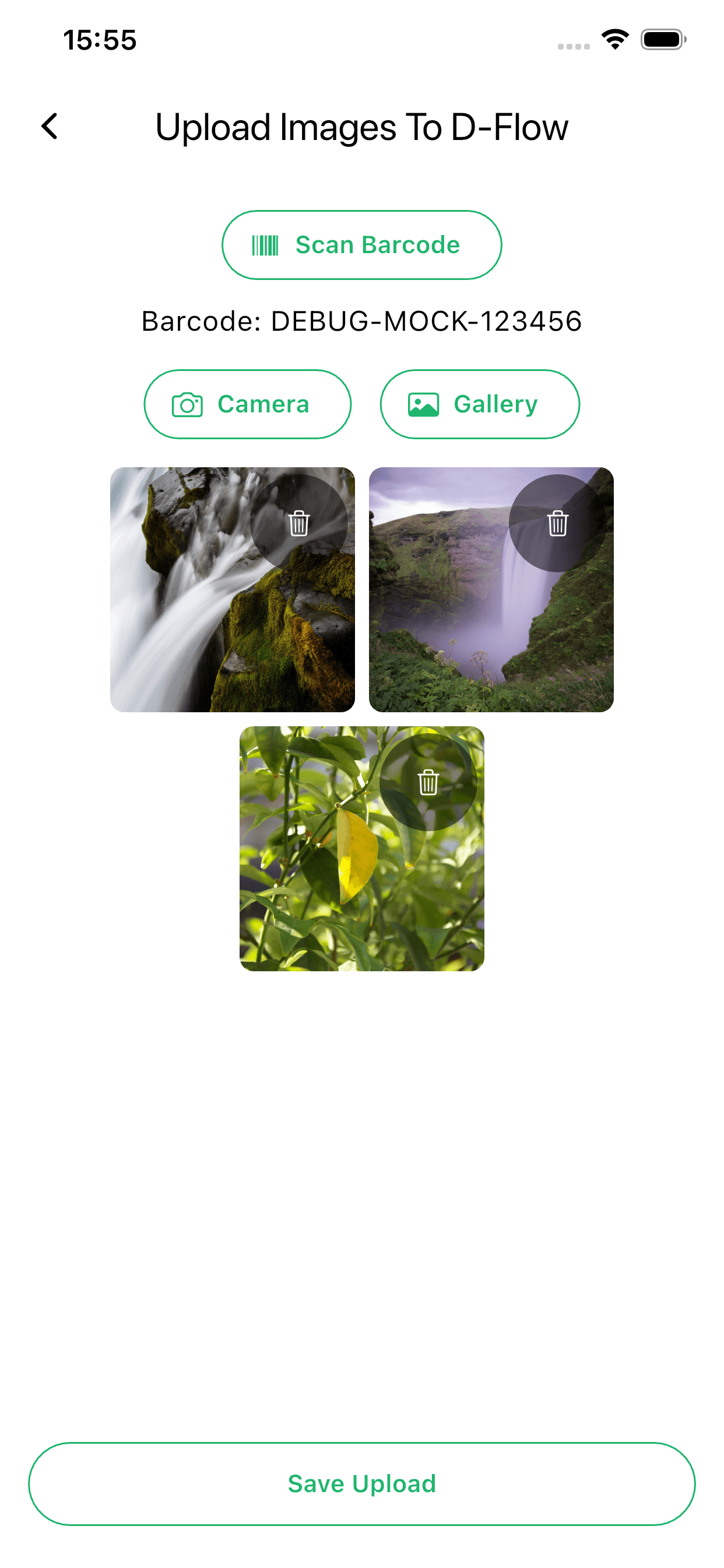 Photo selection for a barcode upload